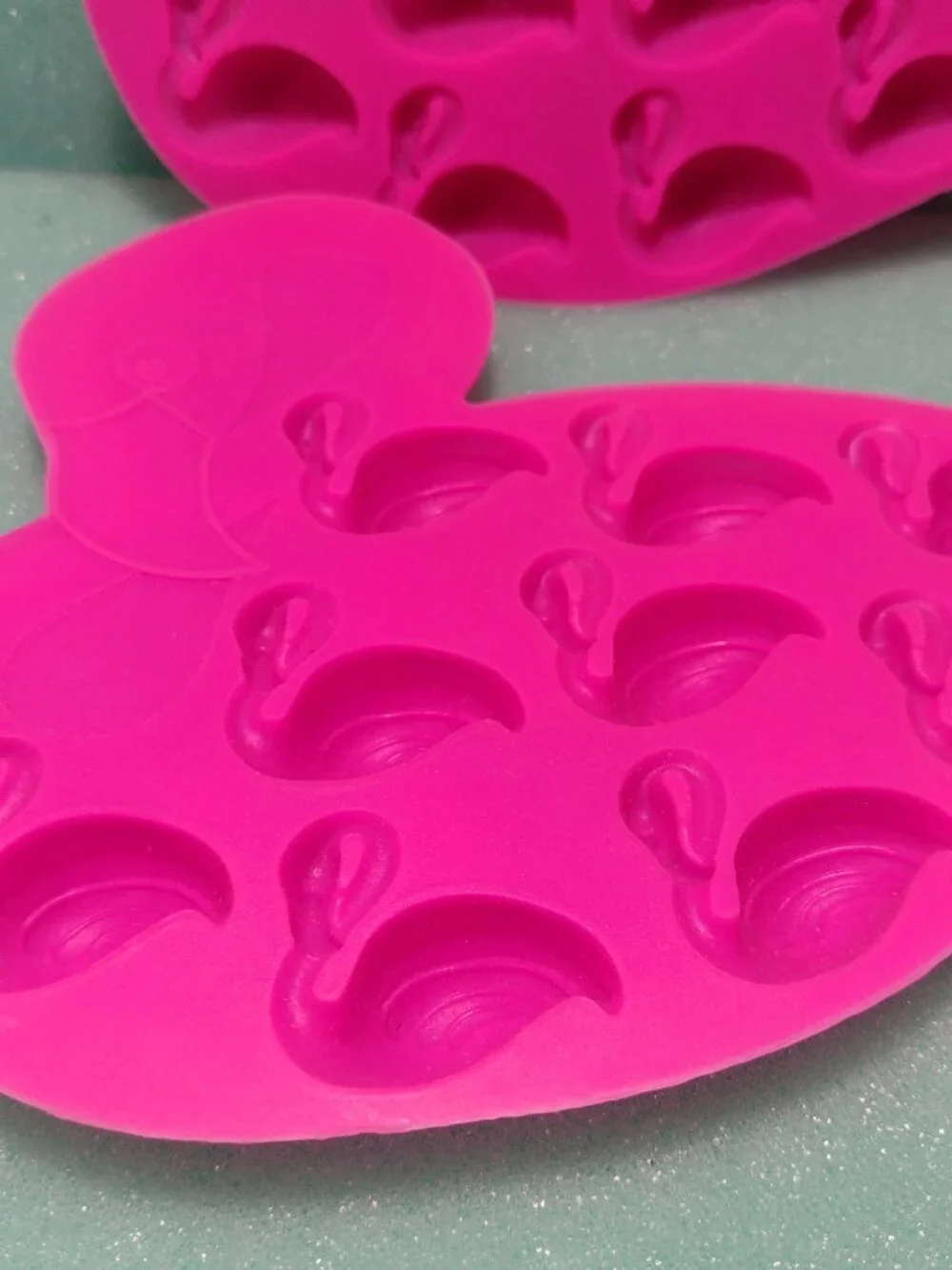 Set of 2 Flamingo Silicone Ice Cube or Cake Fondant Decorating Molds